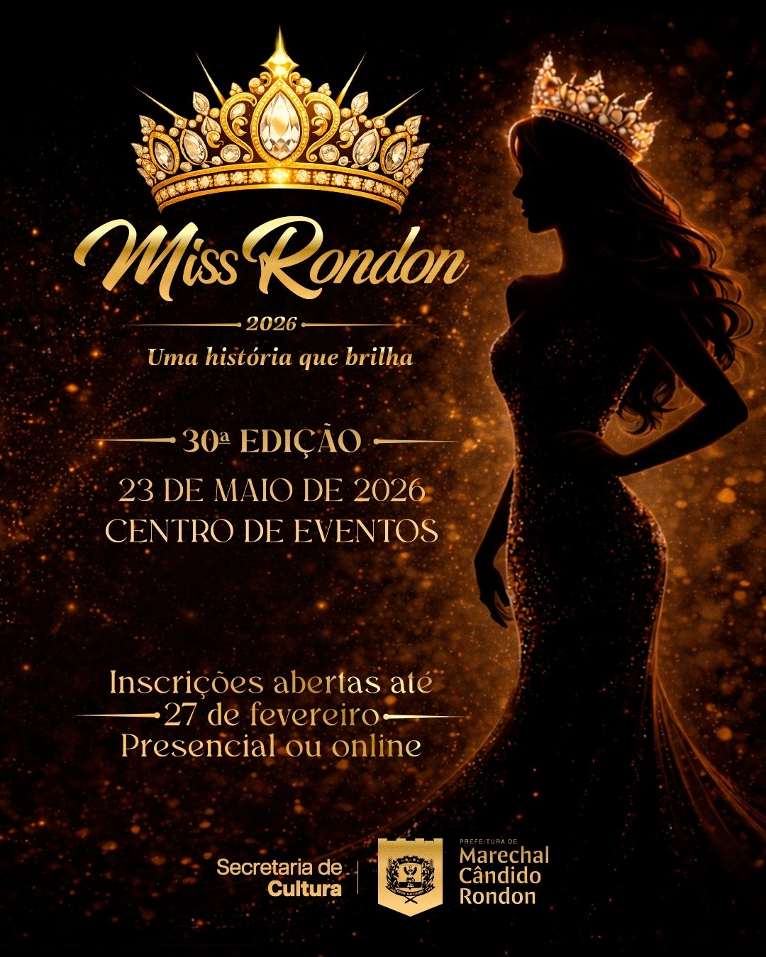 Último dia para se inscrever no Concurso Miss Rondon 2026
