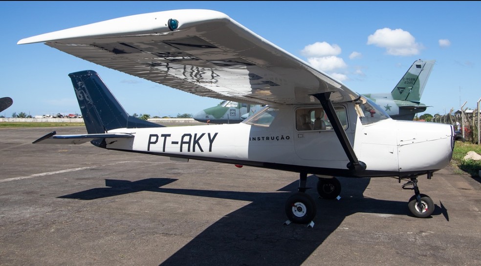 Aeronave que caiu na aldeia indígena em Peruíbe (SP). Imagem registrada em 2023. — Foto: Defesa Civil de SP