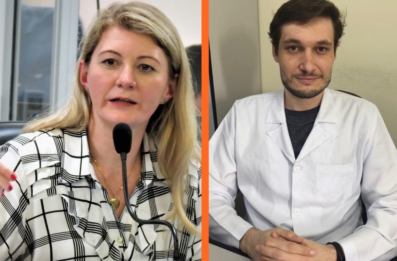 Marciane Specht, secretária de Saúde de Mal. Cândido Rondon, e médico dr. Tiago Lucietto Krielow, diretor clínico da UPA Edgar Netzel.