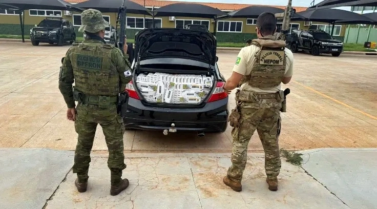 Policia apreende Honda Civic com cigarros paraguaios