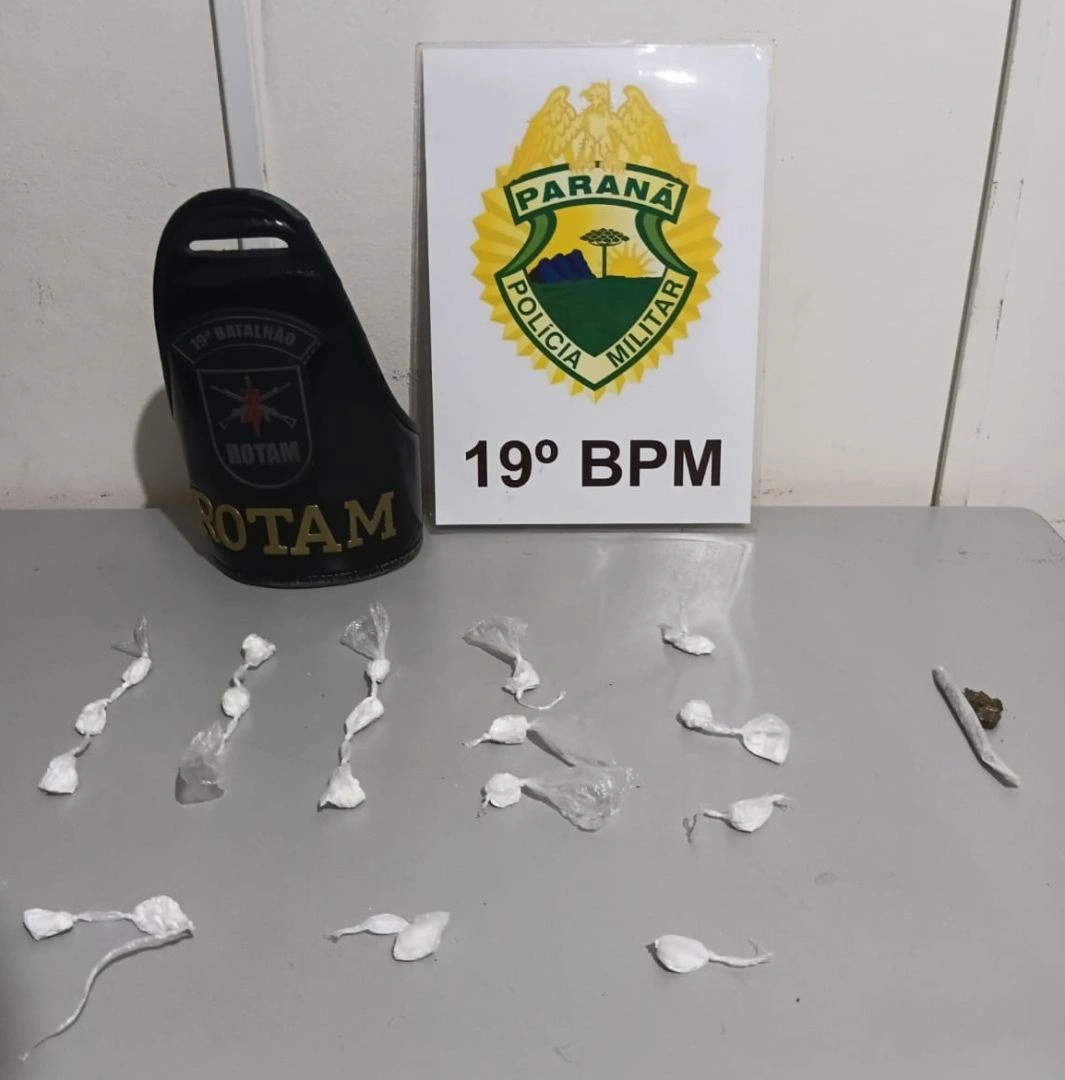 Ação policial após denúncias resulta na apreensão de 19 porções de cocaína em Toledo