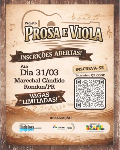 Projeto Prosa e Viola abre inscrições em Marechal Cândido Rondon