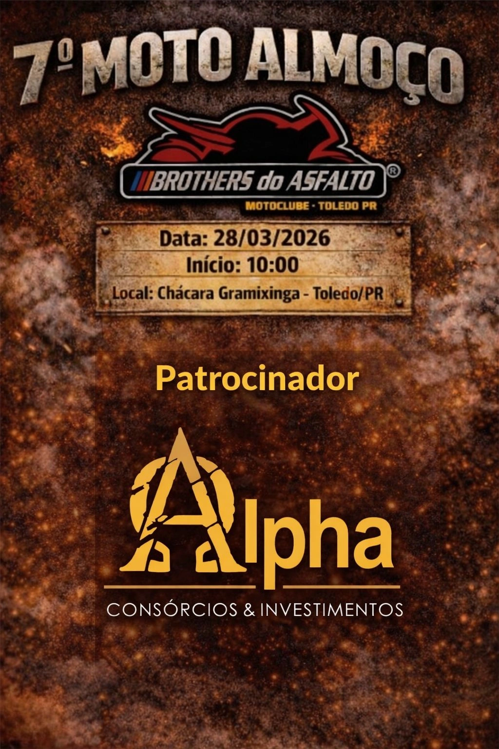 Alpha Consórcios & Investimentos é patrocinadora do 7º Moto Almoço em Toledo/PR