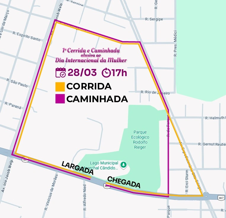 1ª Corrida e Caminhada alusiva ao Dia Internacional da Mulher acontece neste sábado