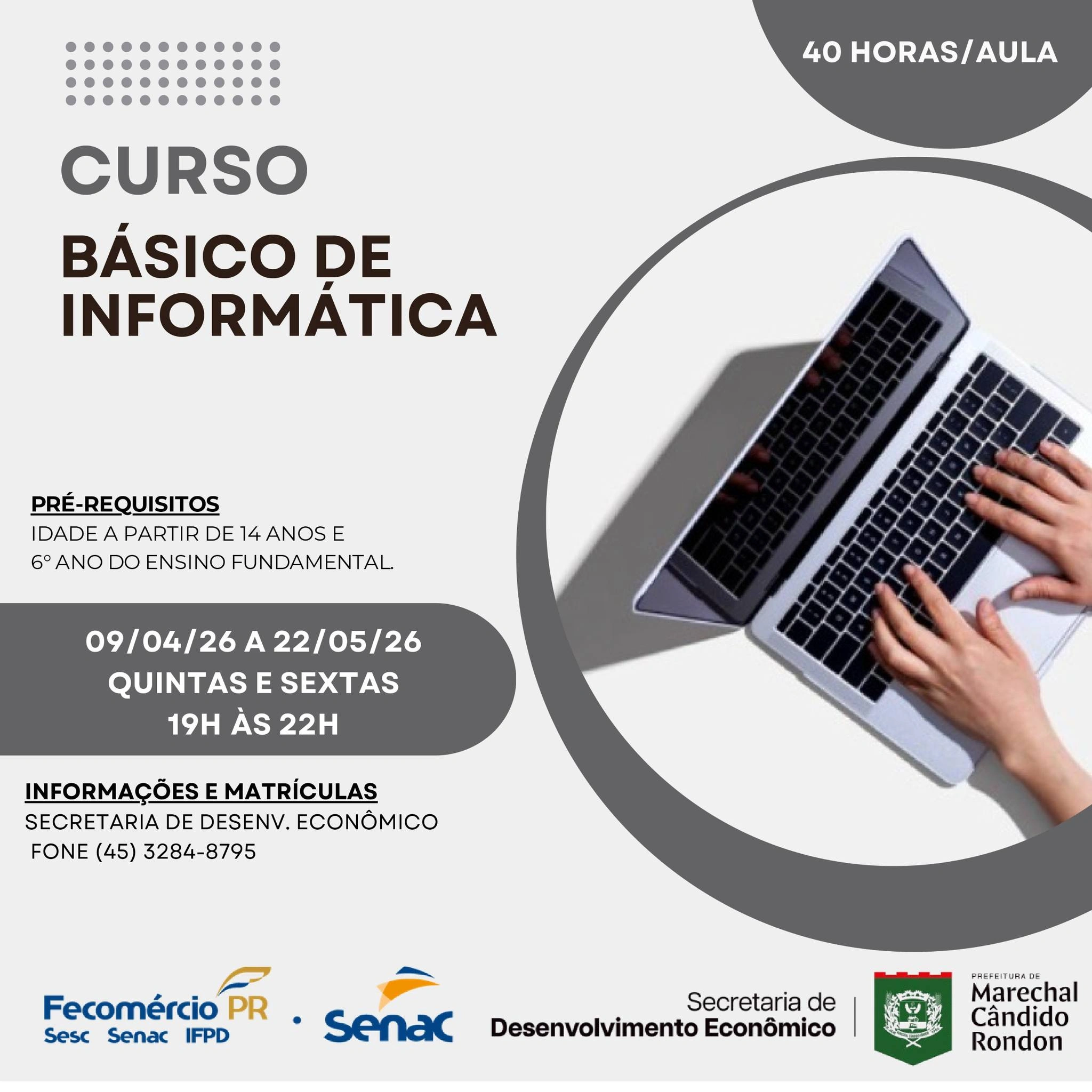 Prefeitura e Senac Marechal promovem curso Básico de Informática