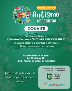 2ª Mostra Cultura Autismo Arte e Cultura acontece nesta quarta-feira