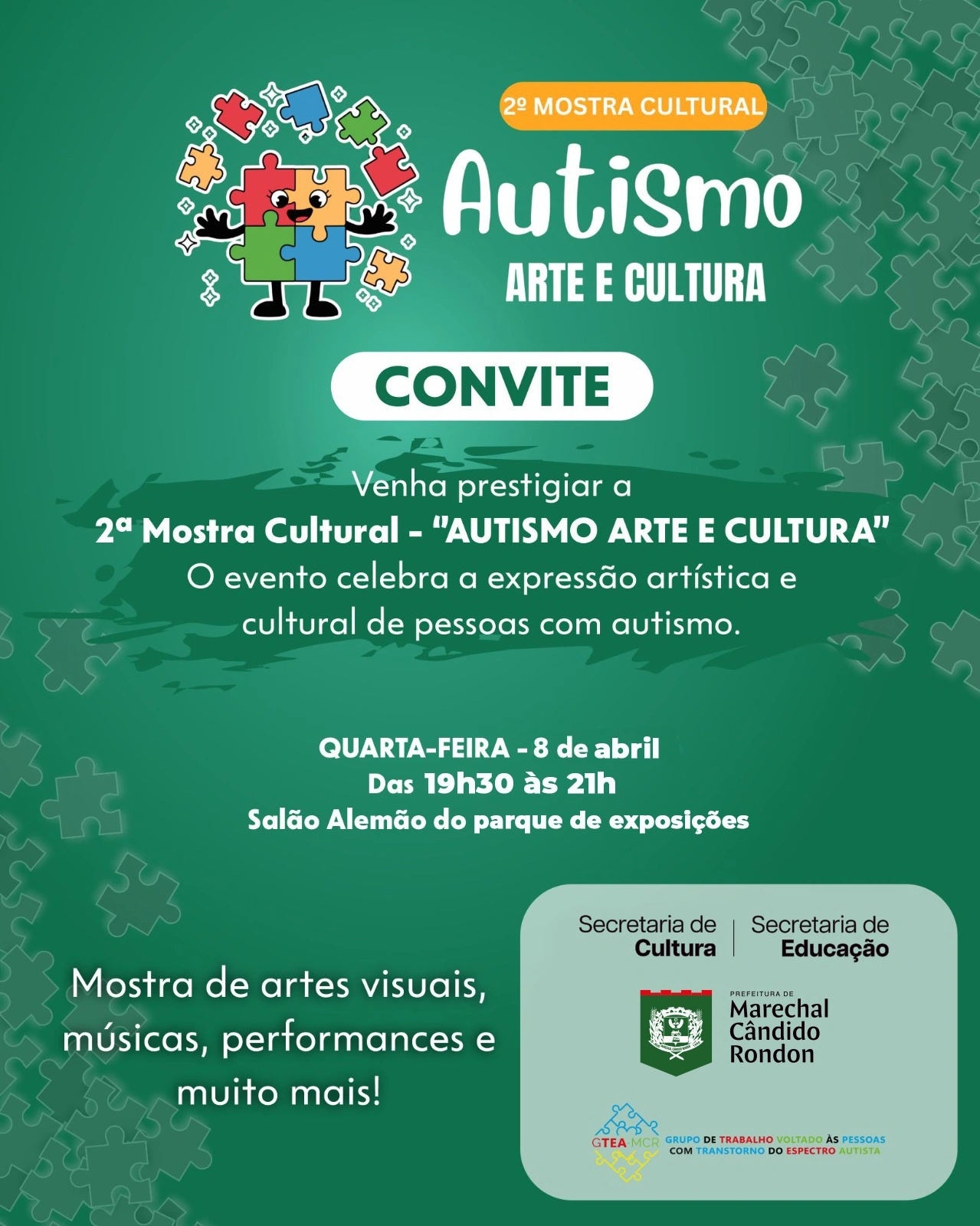 2ª Mostra Cultura Autismo Arte e Cultura acontece nesta quarta-feira