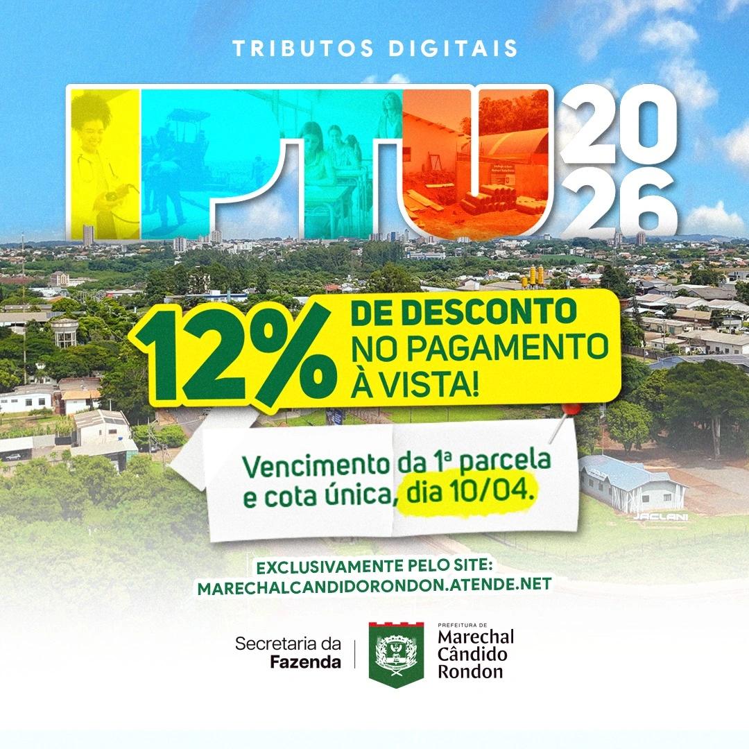 IPTU com desconto de 12% em Marechal Cândido Rondon deve ser pago até esta sexta-feira
