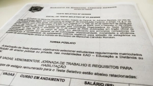 Abertas as inscrições para teste seletivo para estágio remunerado