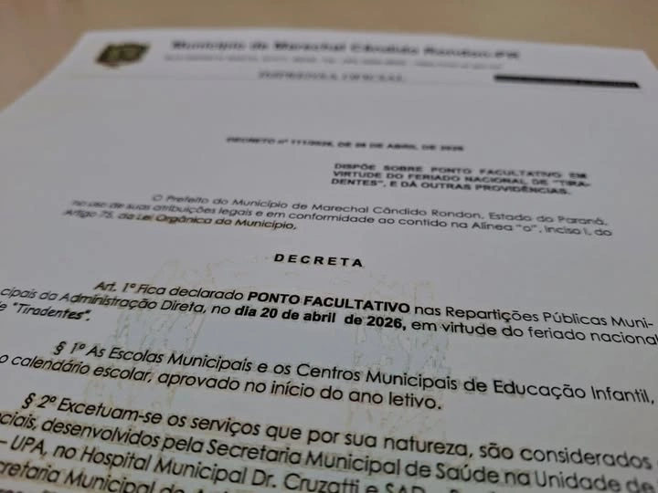 Prefeitura rondonense não terá atendimento na segunda-feira em virtude do feriado de Tiradentes