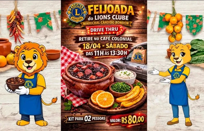 Lions Clube promove feijoada solidária neste sábado em Marechal Rondon