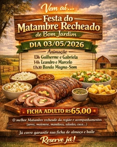 Bom Jardim se prepara para mais uma edição da tradicional Festa do Matambre Recheado e Concurso de Assadores