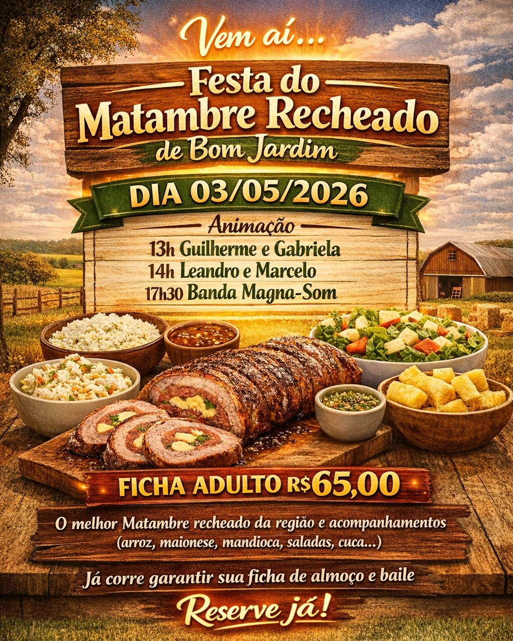 Bom Jardim se prepara para mais uma edição da tradicional Festa do Matambre Recheado e Concurso de Assadores