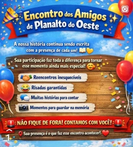 Encontro dos Amigos de Planalto do Oeste será neste sábado (02)