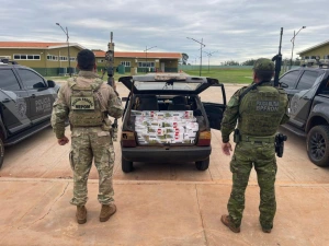 Carro carregado com cigarros do Paraguai é interceptado em Terra Roxa