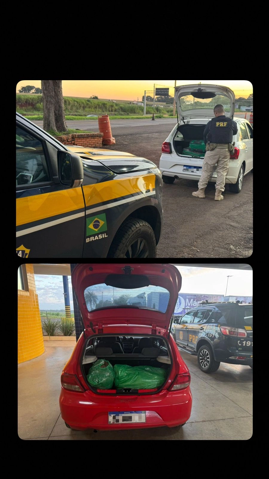 PRF intercepta dois motoristas de aplicativo transportando drogas na região de fronteira do Paraná