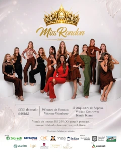 Mesas para o Miss Rondon 2026 estão sendo comercializadas