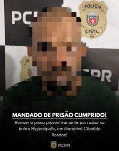 Homem é preso preventivamente por roubo no bairro Higienópolis em Marechal Rondon