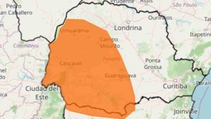 INMET emite alerta de tempestade para o Oeste com risco de granizo e ventos fortes