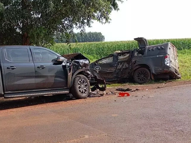Viatura do DOF capota após acidente no MS e quatro policiais ficam feridos