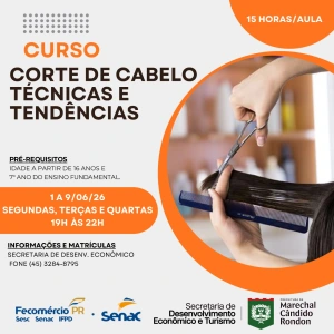 Inscrições abertas para o curso de “Corte de Cabelo – Técnicas e Tendências”