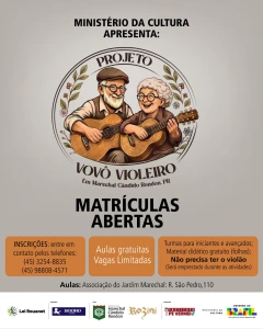 Projeto “Vovô Violeiro” levará aulas gratuitas de violão para idosos em Marechal Cândido Rondon