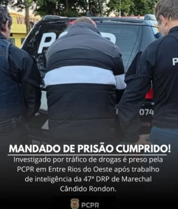 Após fugir da polícia, investigado por tráfico é capturado em Entre Rios do Oeste