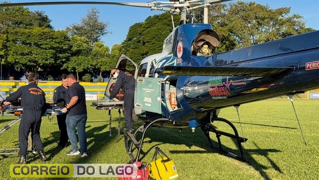 Menino santa-helenense de 12 anos é transferido às pressas de helicóptero para hospital de Cascavel