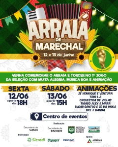 Arraiá de Marechal acontece nos dias 12 e 13 de junho