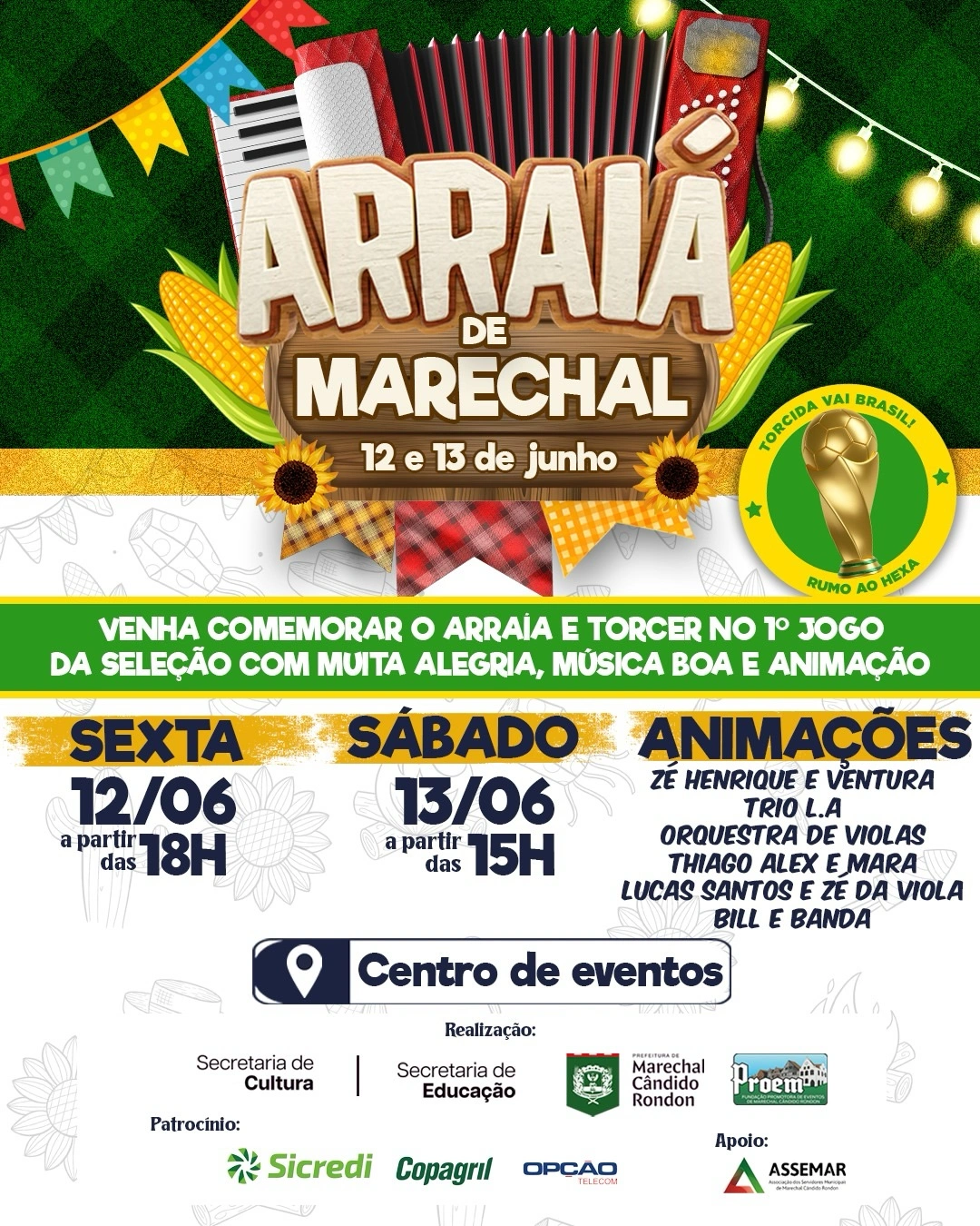 Arraiá de Marechal acontece nos dias 12 e 13 de junho