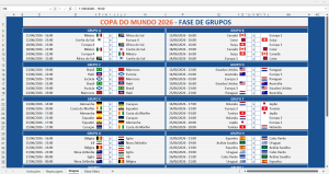 Tabela da Copa do Mundo 2026 em Excel | Baixe Grátis