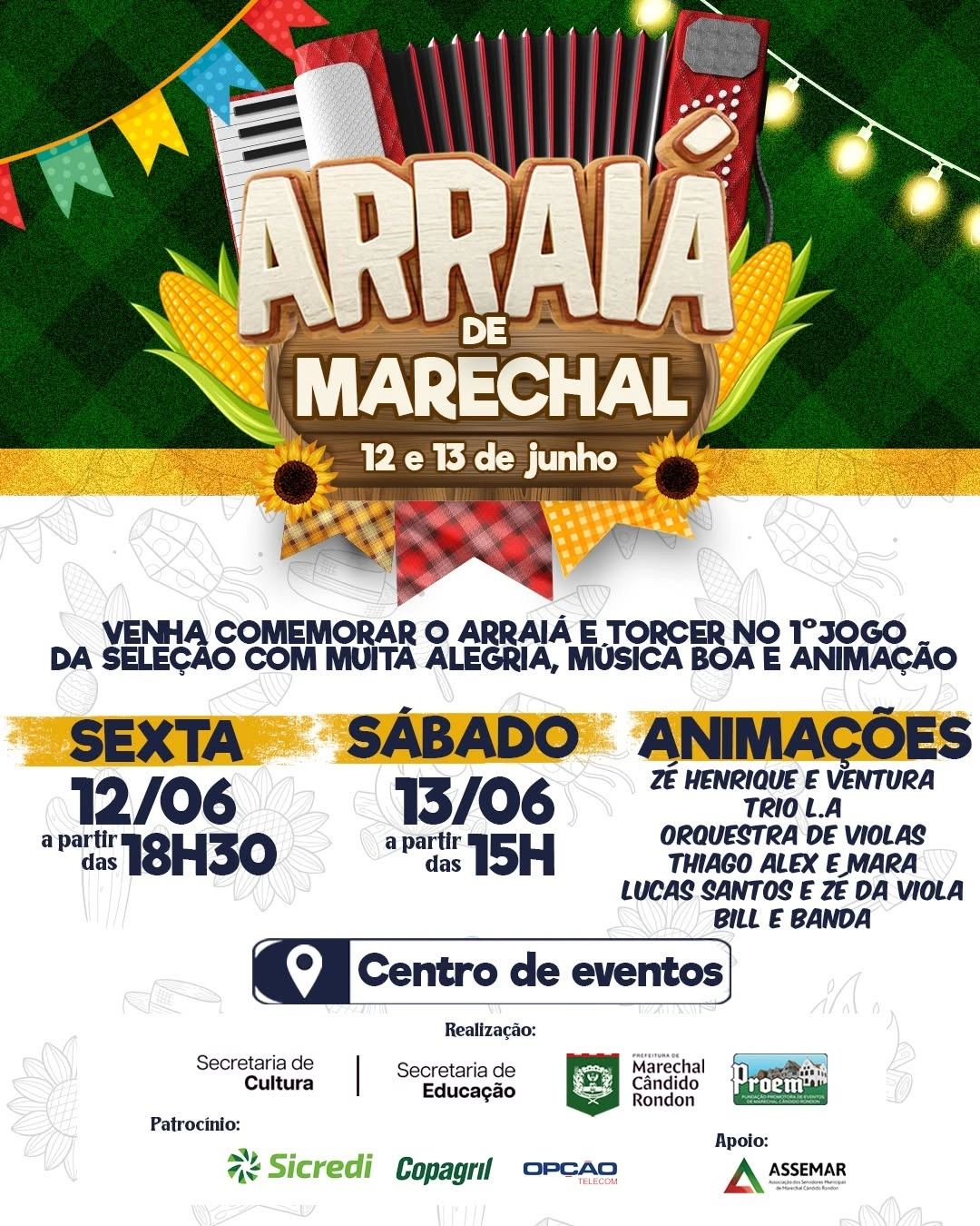 Arraiá Marechal 2026 inicia nesta sexta-feira