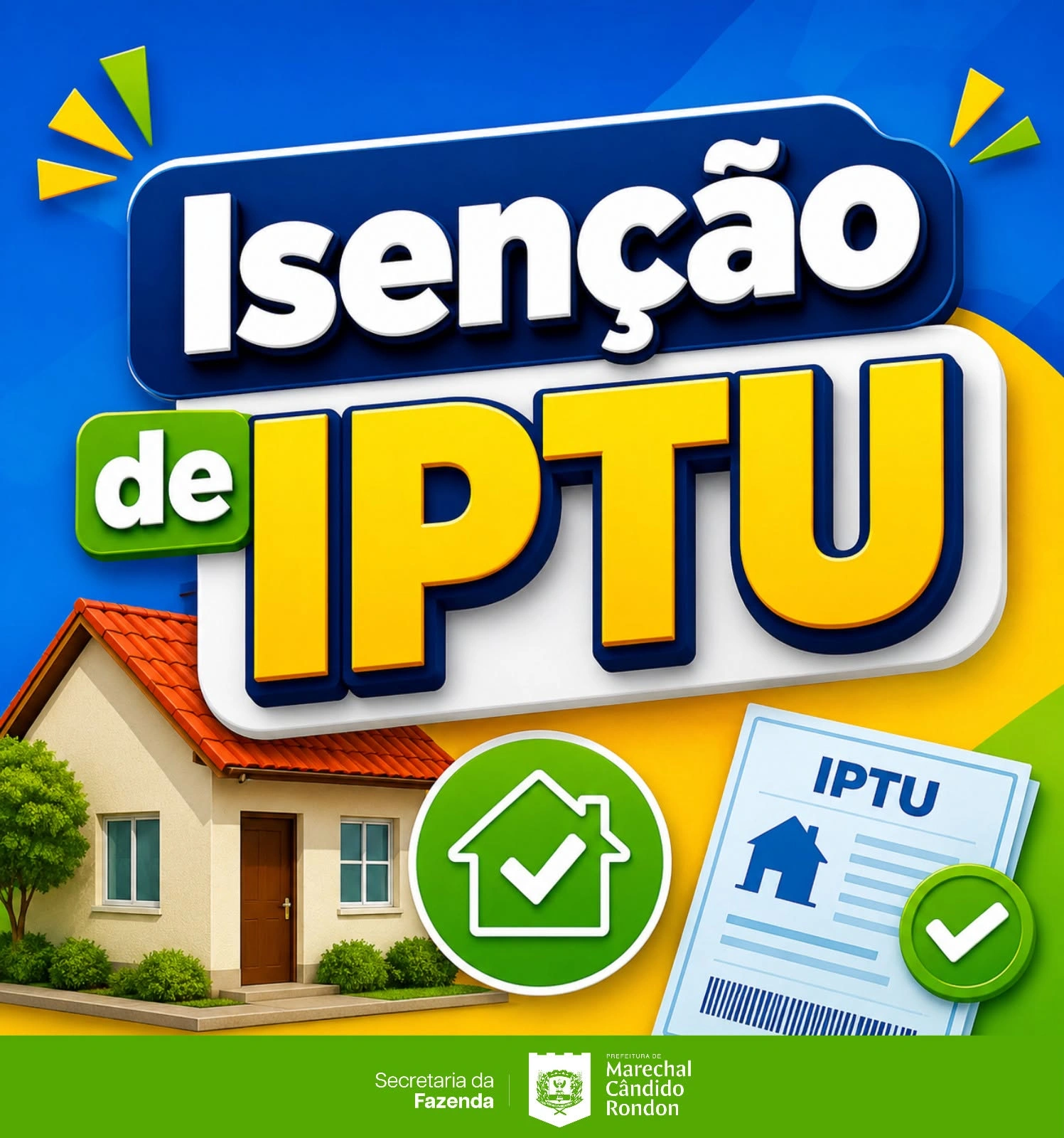 Contribuintes já podem solicitar a isenção do IPTU 2027 em Marechal Cândido Rondon