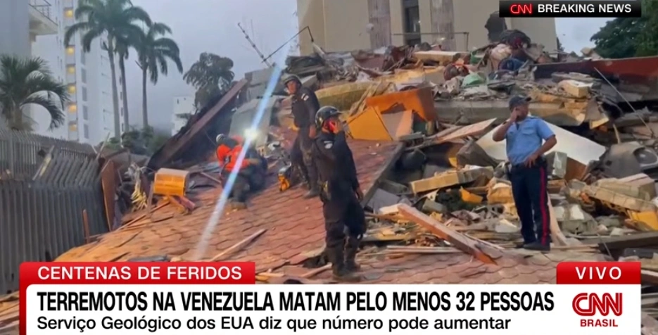 Duplo terremoto na Venezuela deixa 32 mortos e 700 feridos, diz governo