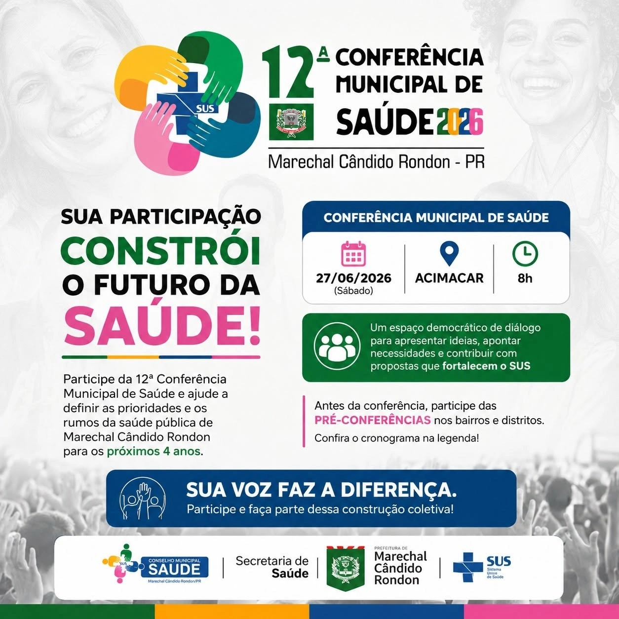 Conferência de Saúde acontece neste sábado em Marechal Cândido Rondon