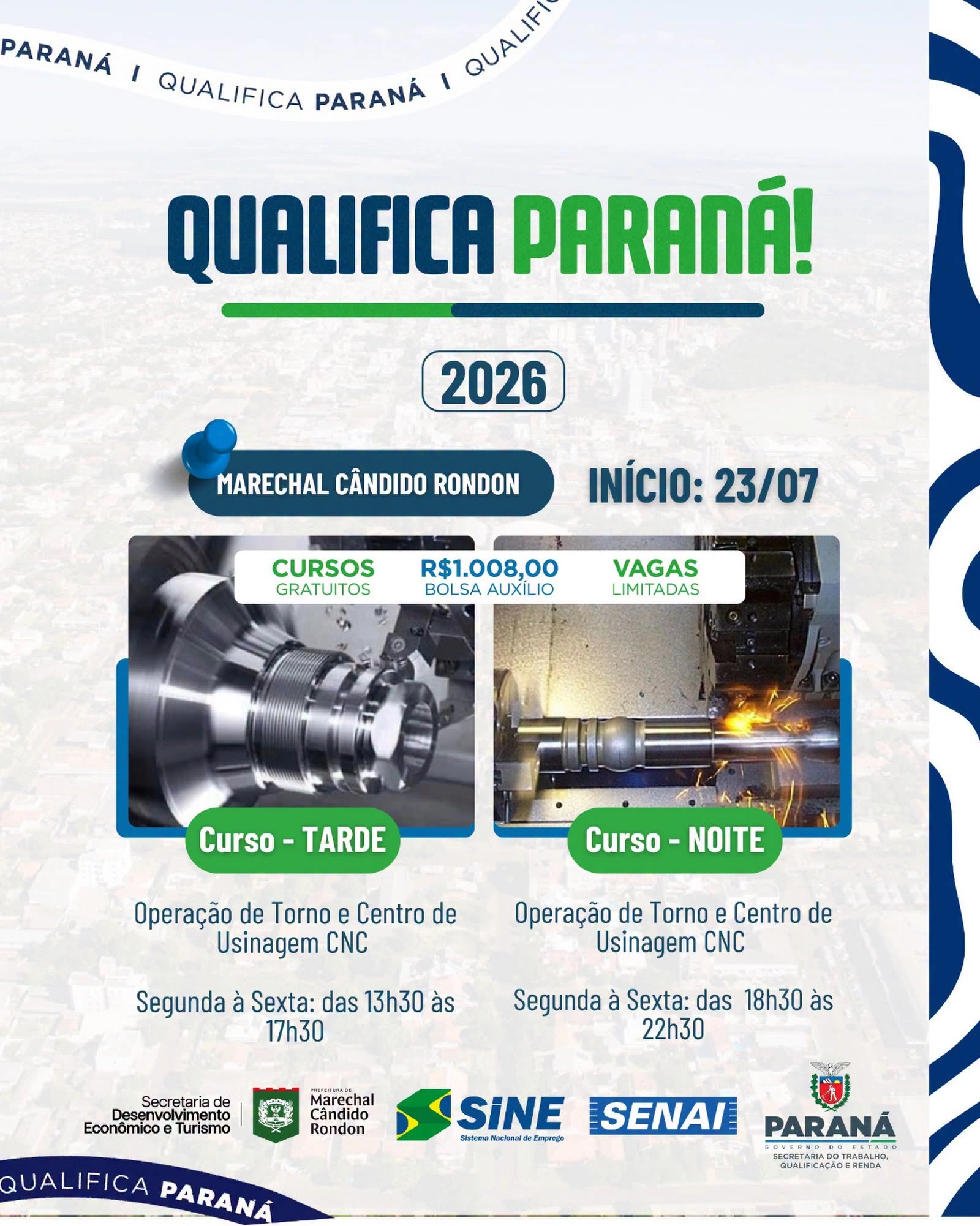 Abertas as pré-inscrições para curso gratuito de Operação de Torno e Centro de Usinagem CNC