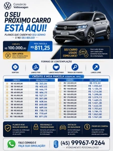 Consórcio Volkswagen impulsiona planejamento para quem deseja trocar de carro sem pagar juros
