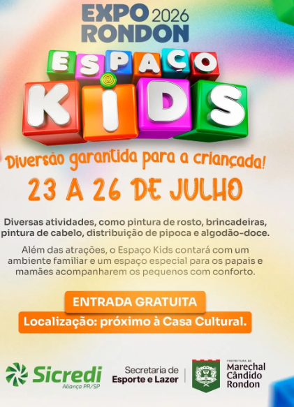  Espaço Kids será novamente uma das atrações da Expo Rondon em 2026