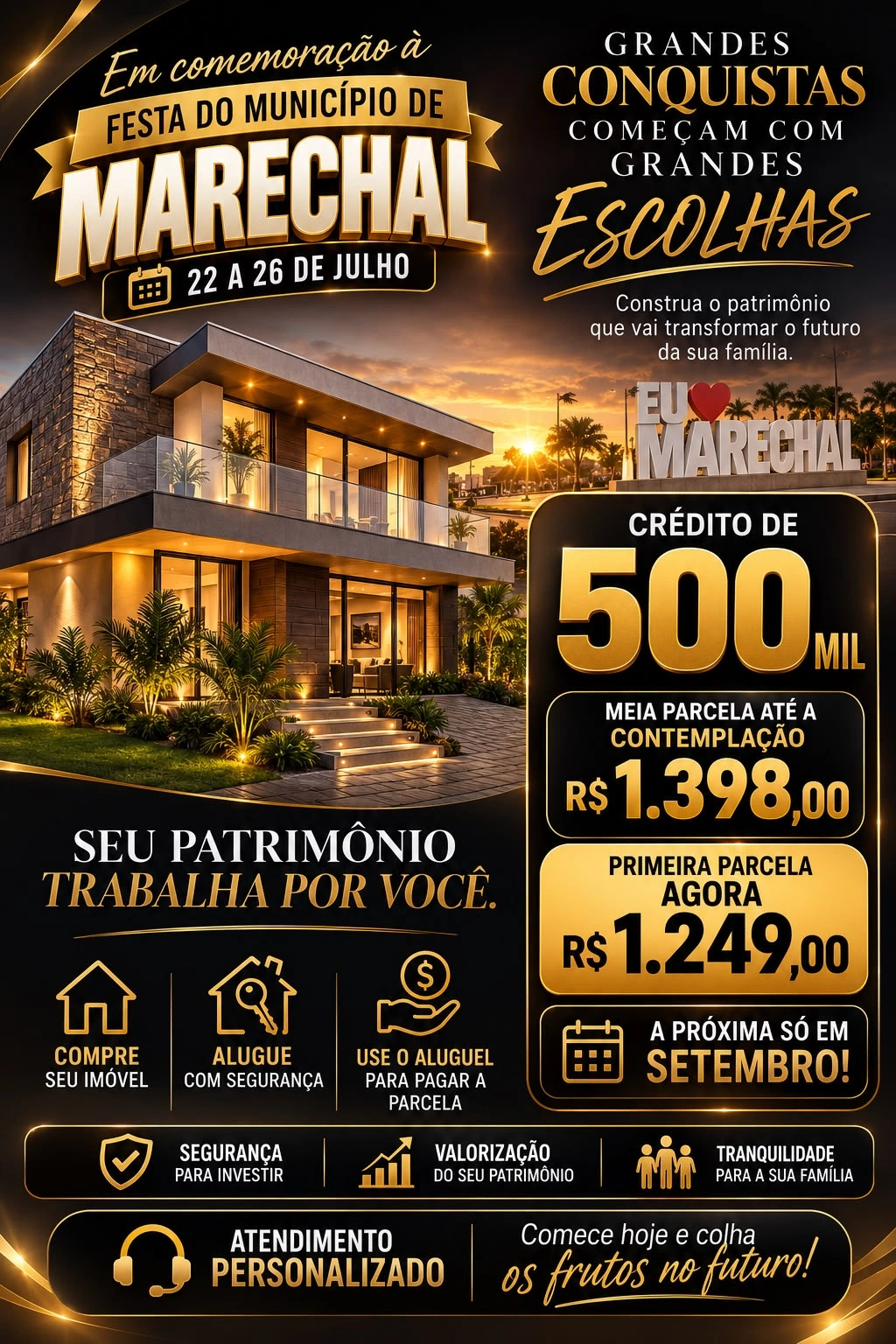 Festa de Marechal inspira campanha para quem quer construir patrimônio