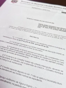 Prefeitura de Marechal Rondon terá expediente das 7h às 13h nesta sexta-feira