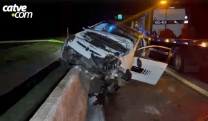 Mulher capota carro na BR 163 em Cascavel com criança a bordo