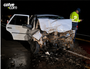 Ultrapassagem forçada provoca acidente e mata casal de idosos na BR-277