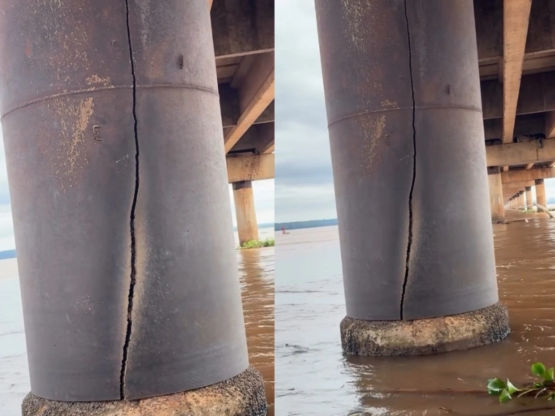 Parece uma rachadura, mas não é: Via Campo esclarece vídeo de pilar da Ponte Ayrton Senna