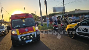 Acidente entre carro e moto mobiliza Corpo de Bombeiros em Marechal Rondon