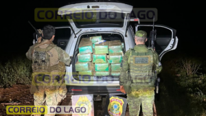 Cerca de uma tonelada de maconha é apreendida em veículo roubado durante ação no distrito de Sub-Sede, em Santa Helena