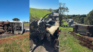 Ônibus tomba após batida com carro no Paraná; uma pessoa morreu e mais de 40 ficaram feridas