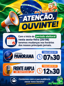 Período eleitoral provoca alteração nos horários dos jornais da emissora
