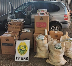 Contrabando de cigarros e defensivos é apreendido em Quatro Pontes
