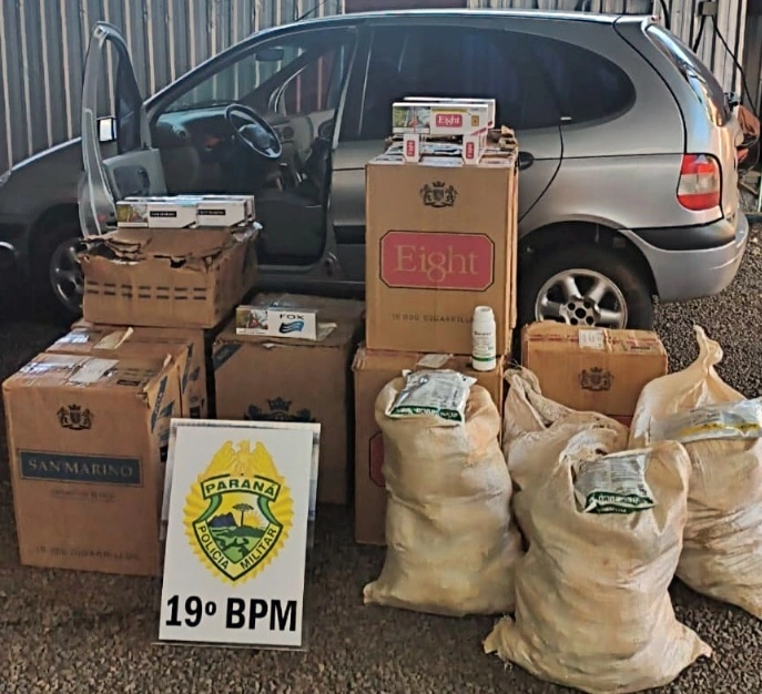 Contrabando de cigarros e defensivos é apreendido em Quatro Pontes