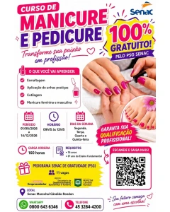 Senac Marechal promove Curso de Manicure e Pedicure com apoio da prefeitura rondonense